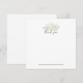 Carte pour notes de Merci Floral blanc (Devant / Derrière)