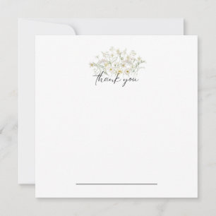 Carte pour notes de Merci Floral blanc