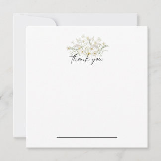 Carte pour notes de Merci Floral blanc