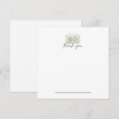 Carte pour notes de Merci Floral blanc et jaune (Devant / Derrière)