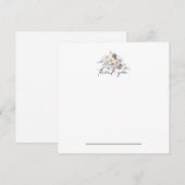 Carte pour notes de Merci floral pourpre (Devant / Derrière)