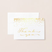 Carte pour notes de Merci Gold Foil (Devant avec enveloppe)
