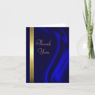 Carte pour notes de Merci Marquis Blue Silk Gold