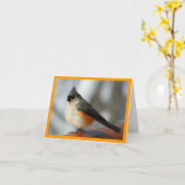 Carte pour notes de mésange tuftée (Fleur jaune)