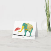 Carte pour notes de monogramme d'éléphant d'or gra (Dos)