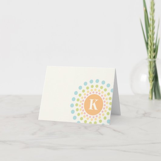 Carte pour notes de monogramme Sunburst (Devant)