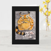 Carte pour notes de monstre orange créatif (Fleur jaune)