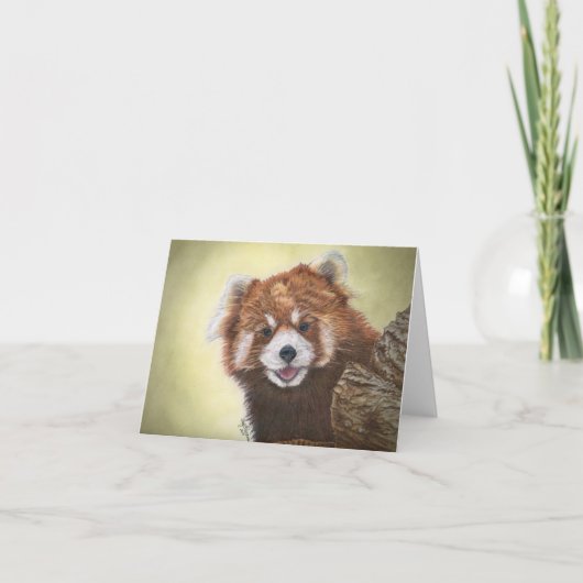 Carte pour notes de panda rouge (Devant)