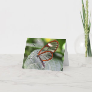Carte pour notes de papillon de Glasswing