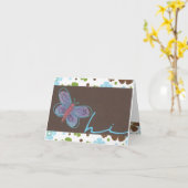 Carte pour notes de papillon salut (Fleur jaune)