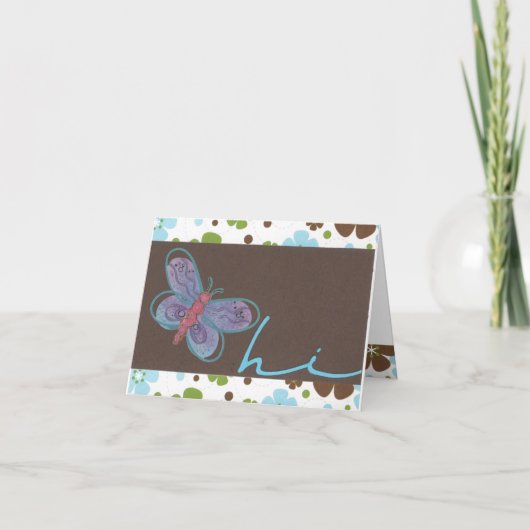 Carte pour notes de papillon salut (Devant)