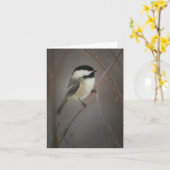 Carte pour notes de poulet à carreaux noirs (Fleur jaune)