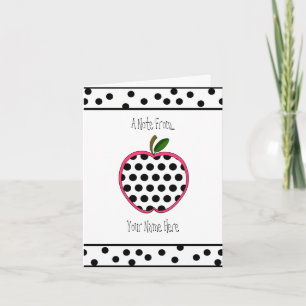 Carte pour notes de professeur - point de polka