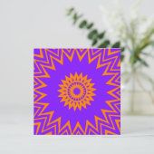 Carte pour notes de rayons de soleil violet et ora (Debout devant)
