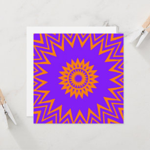Carte pour notes de rayons de soleil violet et ora