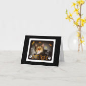 Carte pour notes de règle de chats (Fleur jaune)