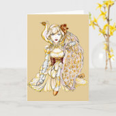 Carte pour notes de reine et de paon de Steampunk (Fleur jaune)