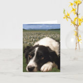 Carte pour notes de rêves de border collie (Fleur jaune)