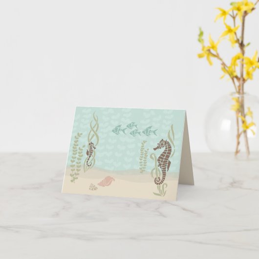 Carte pour notes de scène d'hippocampe (Fleur jaune)