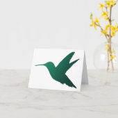 Carte pour notes de silhouette de colibri (Fleur jaune)