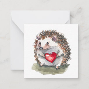 Carte pour notes de style carte postale Hedgehog