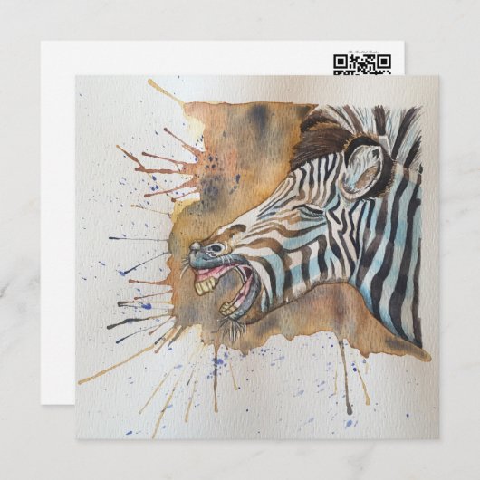 Carte pour notes de style de carte postale Zebra S (Devant / Derrière)