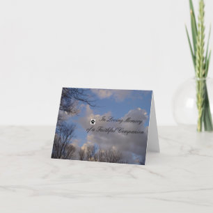 Carte pour notes de sympathie d'animal familier