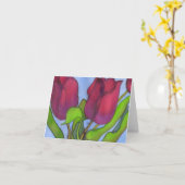 Carte pour notes de tulipes (Fleur jaune)
