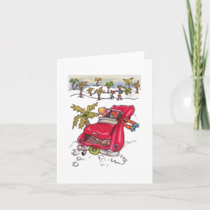 Carte pour notes de vacances Flamant rose Tree