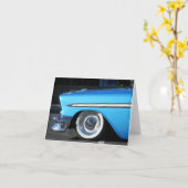Carte pour notes de voiture classique bleu (Fleur jaune)