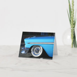 Carte pour notes de voiture classique bleu