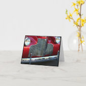 Carte pour notes de voiture rouge classique (Fleur jaune)