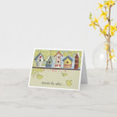Carte pour notes de Whimsical Birhouses (Fleur jaune)