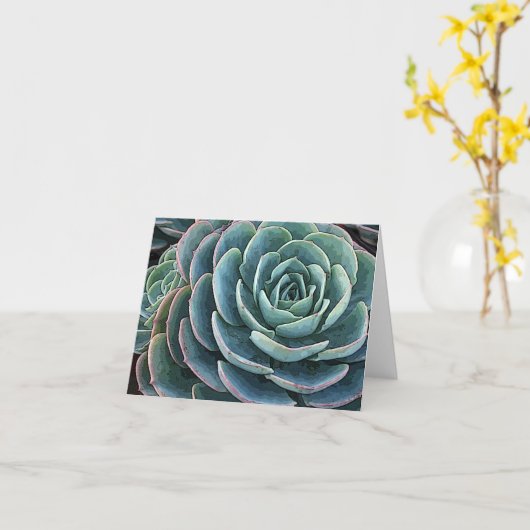 Carte pour notes d'Echeveria (Fleur jaune)