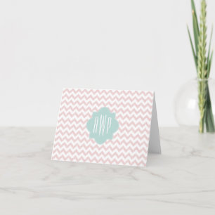 Carte pour notes décoré d'un monogramme de Chevron