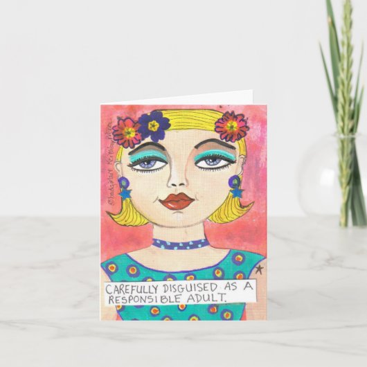CARTE POUR NOTES-DÉGUISÉ COMME UN ADULTE RESPONSAB (Devant)