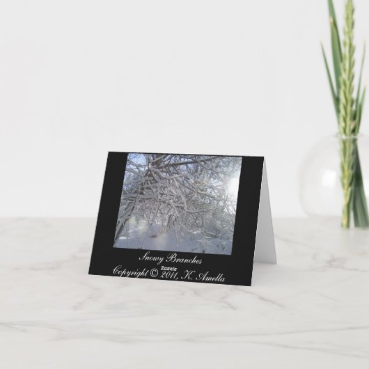 Carte pour notes des branches de neige (Dos)