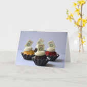 Carte pour notes des cupcakes Mah Jongg (Fleur jaune)