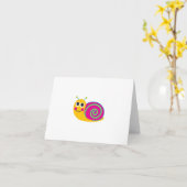 Carte pour notes d'escargot (Fleur jaune)