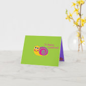 Carte pour notes d'escargot (Fleur jaune)