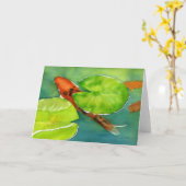 Carte pour notes d'étang de Koi (Fleur jaune)