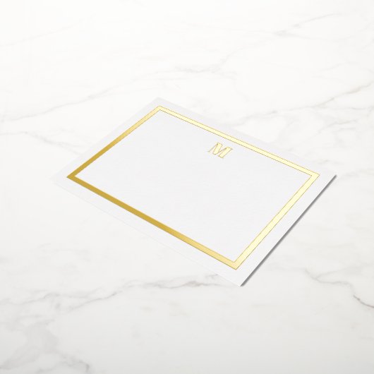 Carte pour notes d'initiaux classiques Gold Foil (Rotation)
