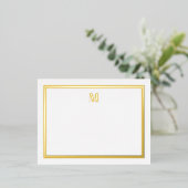 Carte pour notes d'initiaux classiques Gold Foil (Debout devant)