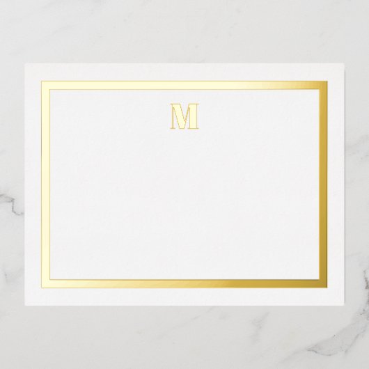 Carte pour notes d'initiaux classiques Gold Foil (Recto)