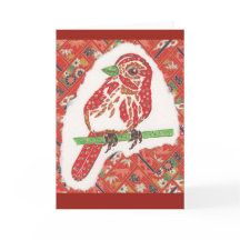 Carte pour notes d'oiseau chanteur