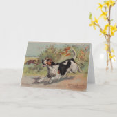 Carte pour notes du beagle (peinture vintage sur (Fleur jaune)