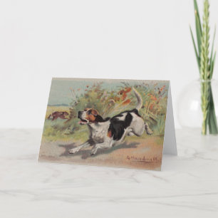 Carte pour notes du beagle (peinture vintage sur