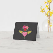 Carte pour notes du coeur et du Rose (Fleur jaune)