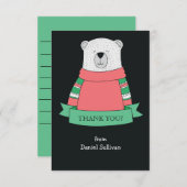 Carte pour notes du Merci de l'ours polaire (Devant / Derrière)
