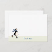 Carte pour notes du Merci de patinage sur glace (Devant / Derrière)